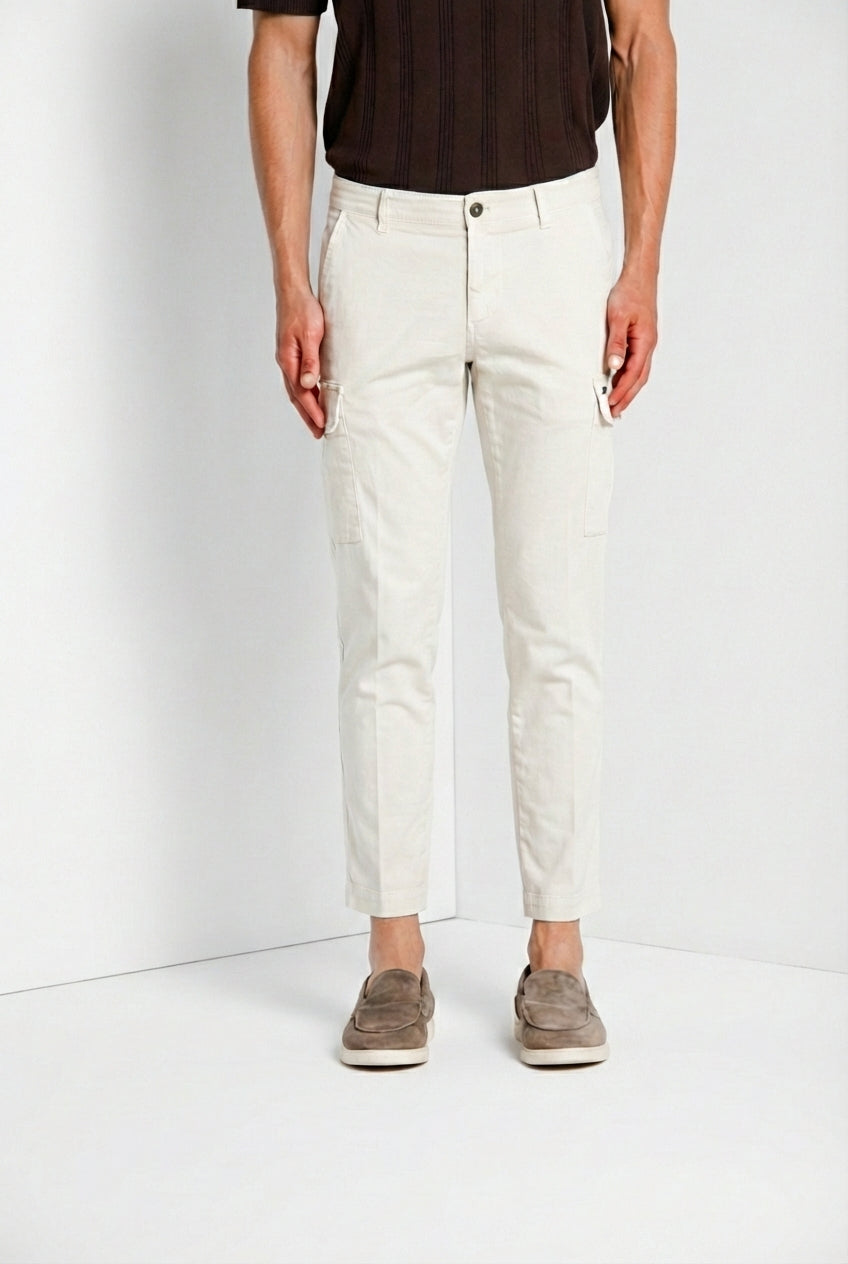 Chile pantalone cargo uomo in raso stretch extra slim fit ①