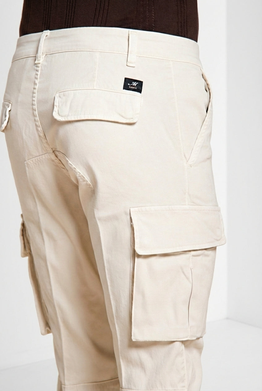 Chile pantalone cargo uomo in raso stretch extra slim fit ①