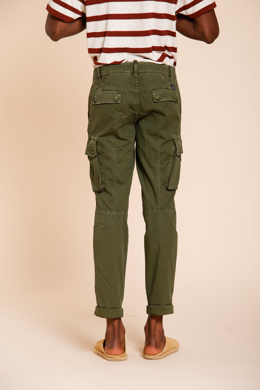 Chile pantalon cargo homme en satin stretch extra slim fit ①