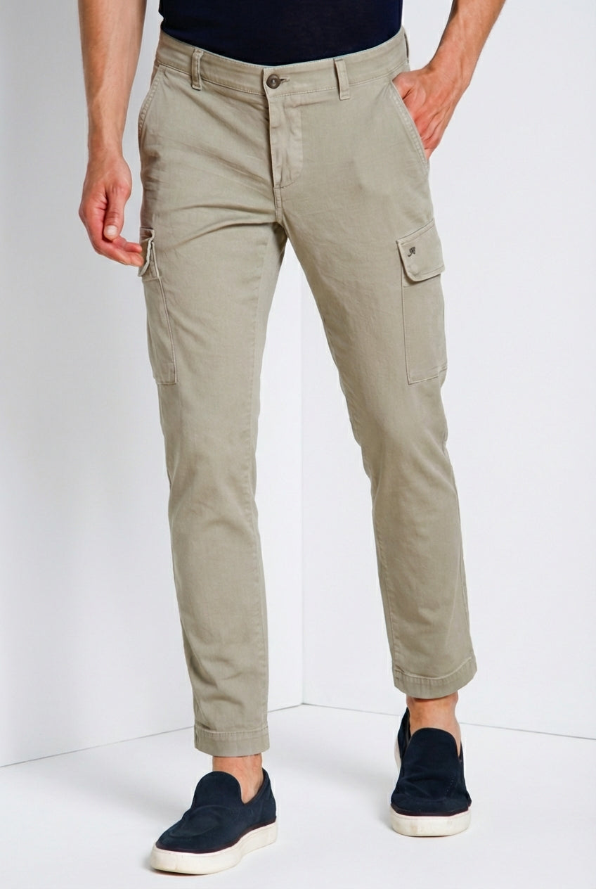 Chile men's cargo pants in stretch satin extra slim fit ①