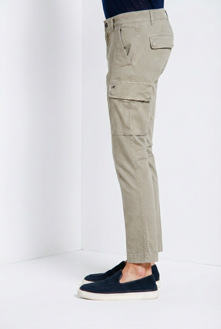 Chile men's cargo pants in stretch satin extra slim fit ①
