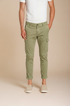 Chile pantalon cargo homme en satin stretch extra slim fit ①