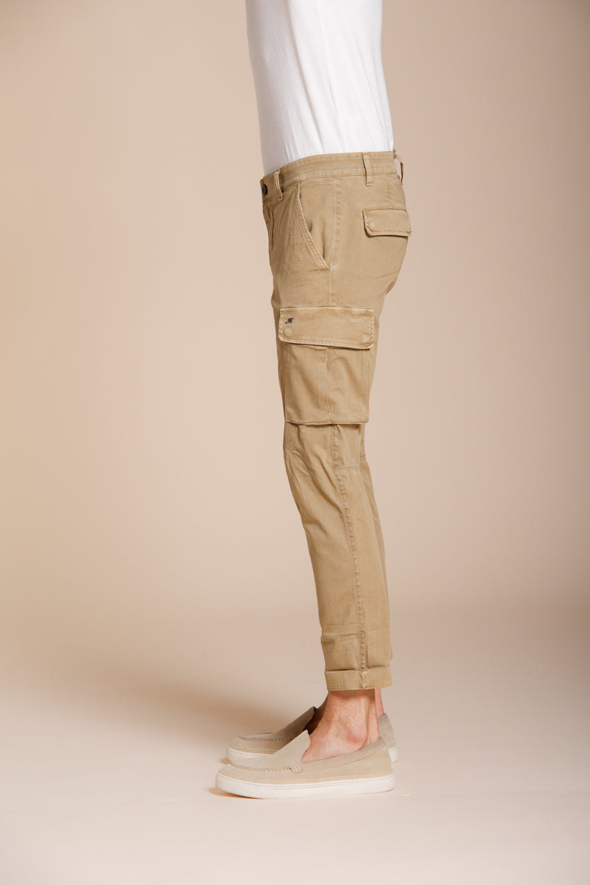 Chile men's cargo pants stretch satin extra slim fit ①