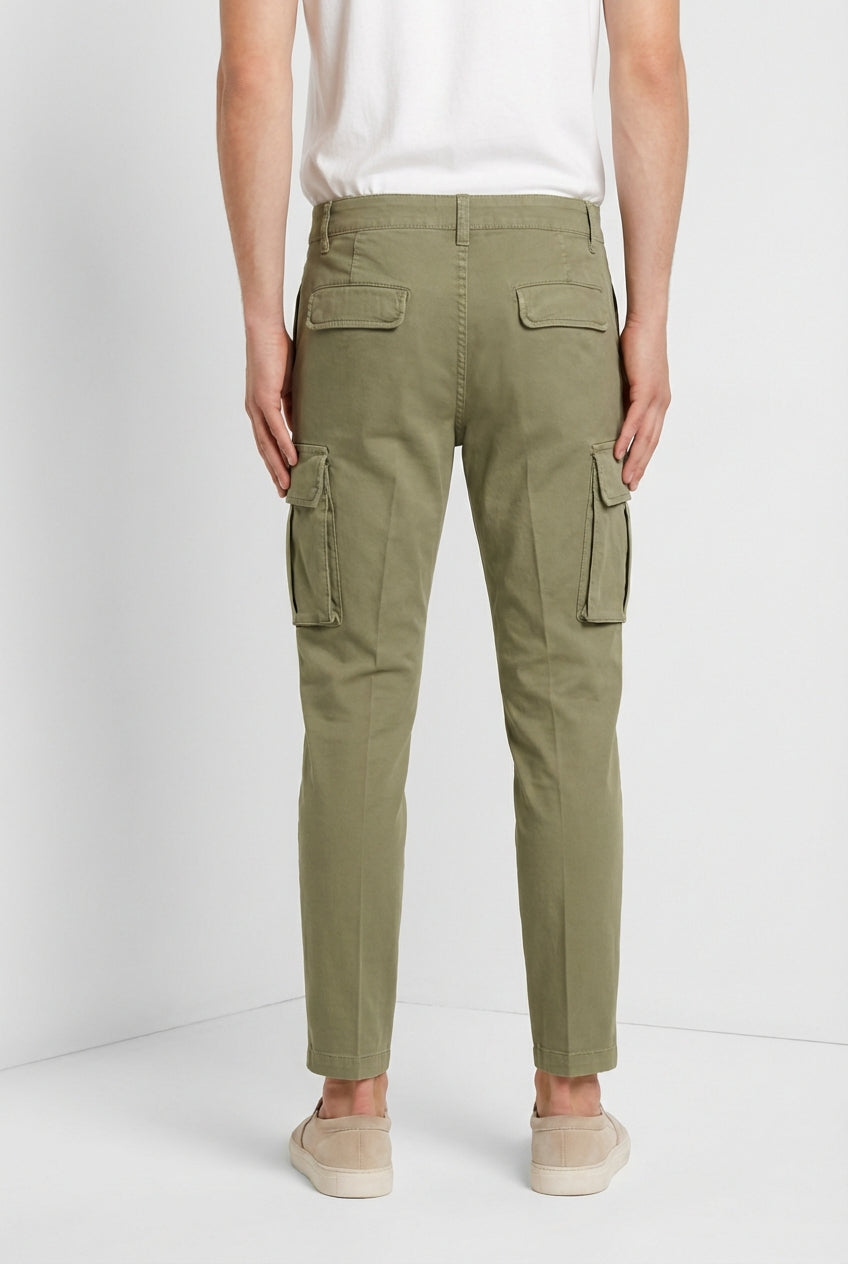 Chile pantalone cargo uomo in raso stretch extra slim fit ①