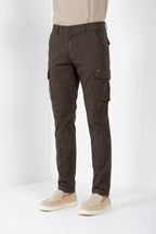 Chile pantalon cargo homme en satin stretch extra slim fit ①