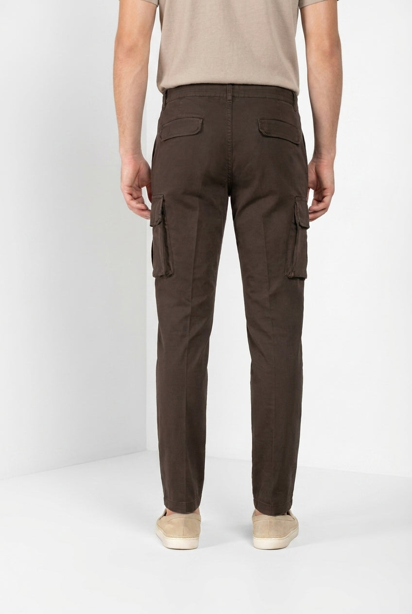Chile pantalon cargo homme en satin stretch extra slim fit ①