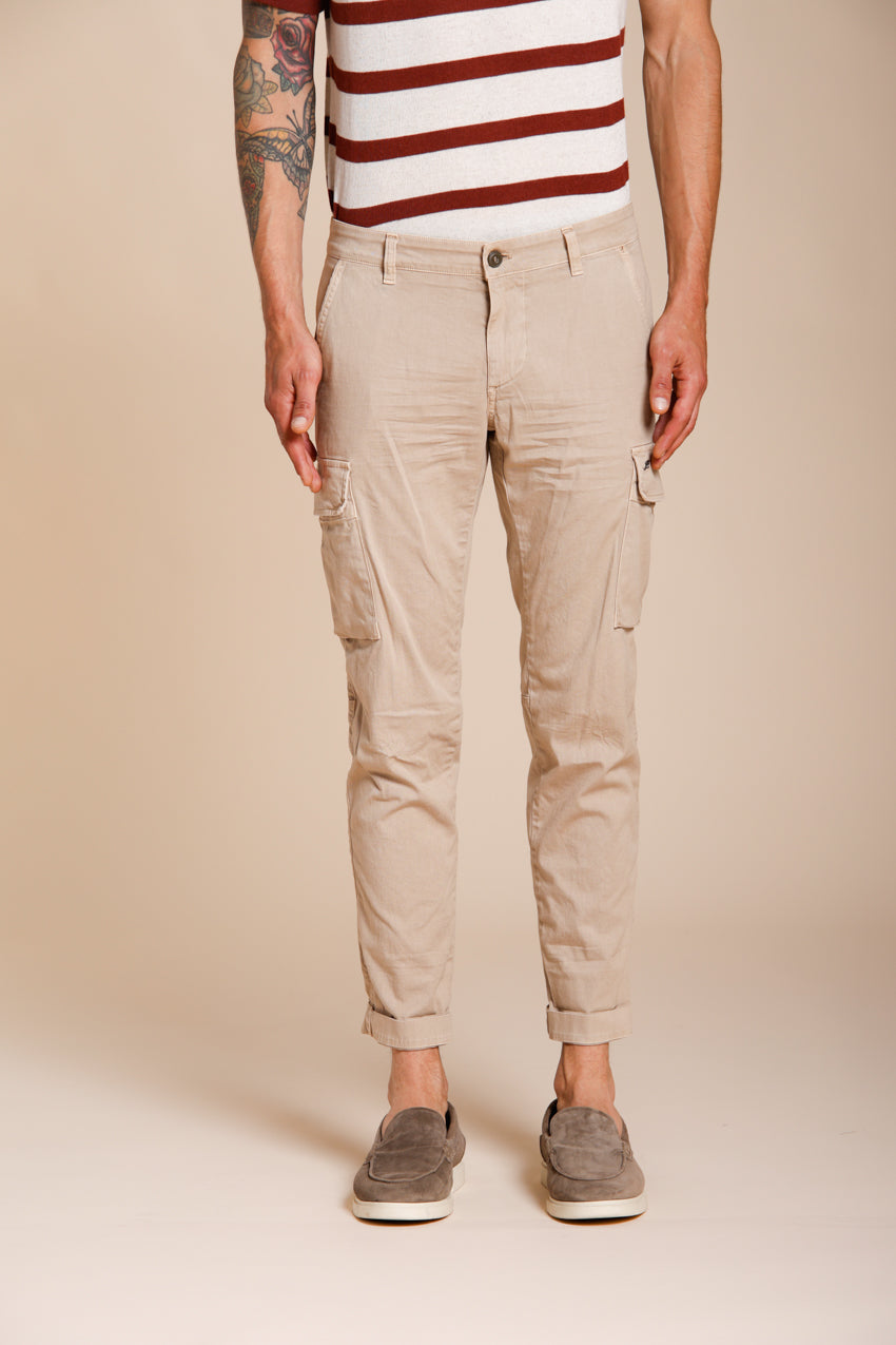 Chile men's cargo pants in stretch satin extra slim fit ①