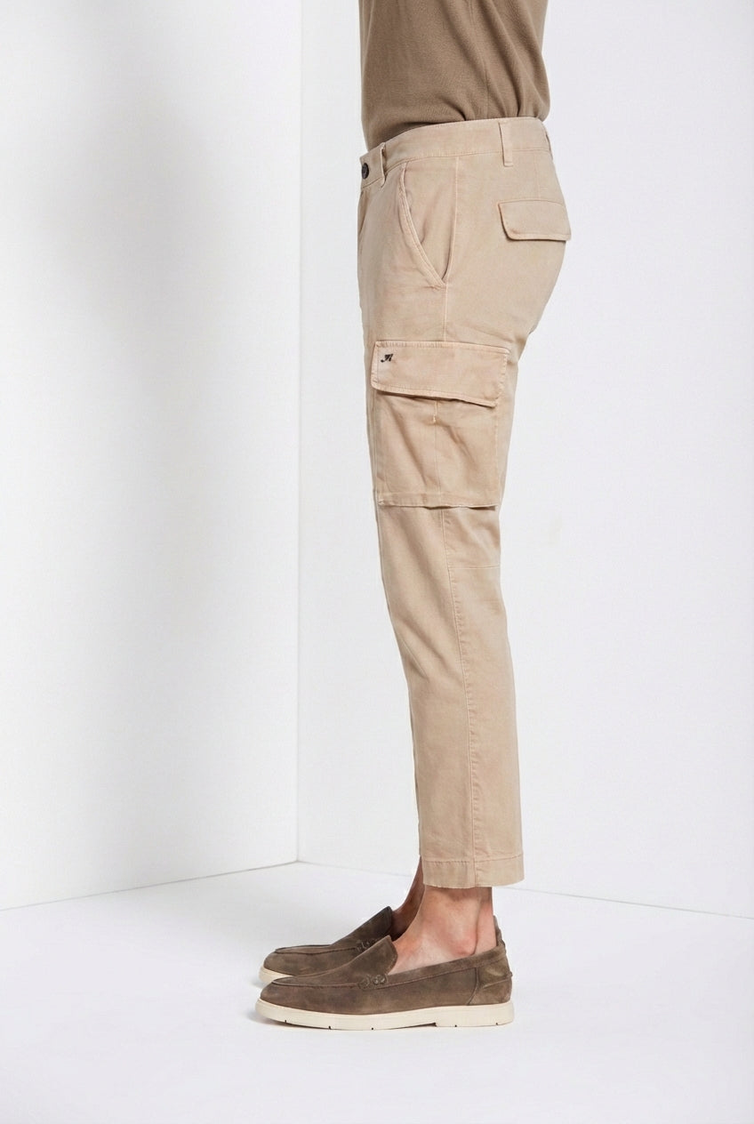 Chile pantalone cargo uomo in raso stretch extra slim fit ①