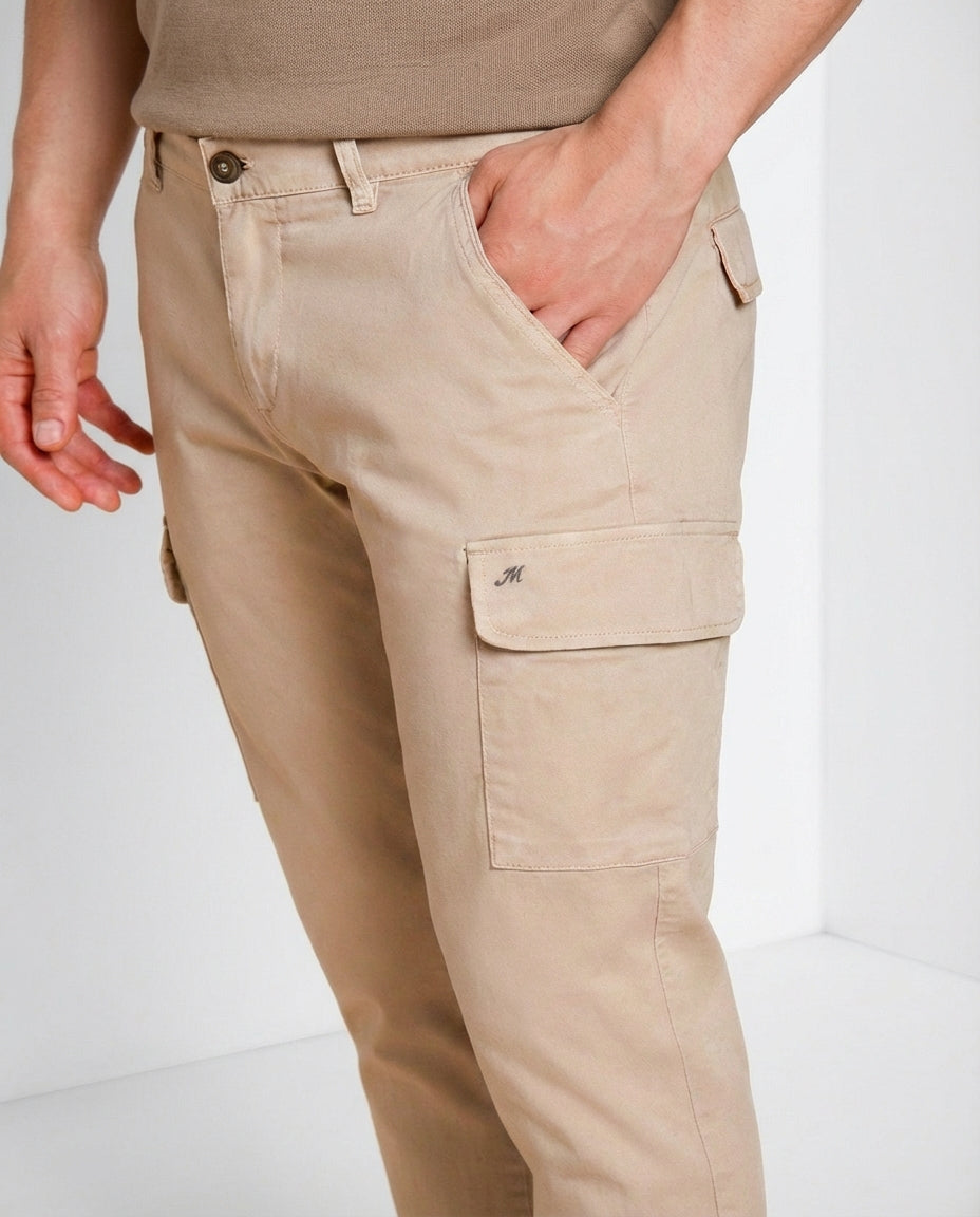 Chile pantalone cargo uomo in raso stretch extra slim fit ①