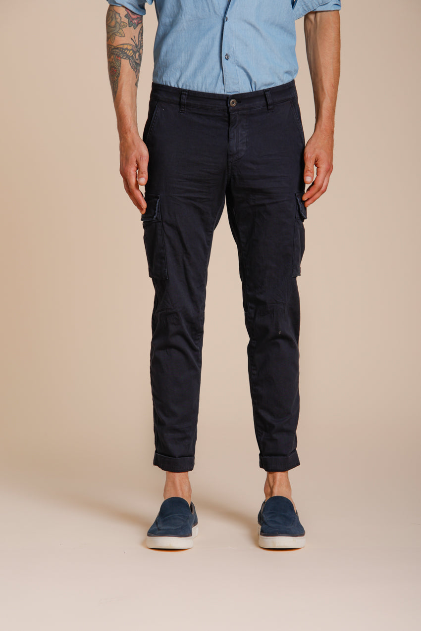 Chile pantalon cargo homme en satin stretch extra slim fit ①