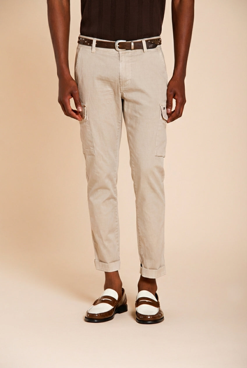 Chile pantalone cargo uomo in raso stretch extra slim fit ①