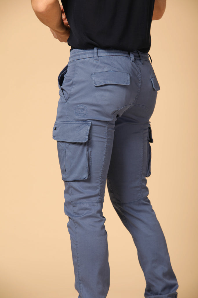 Image 4 de pantalon cargo pour homme modèle Chile Elax en indigo, coupe extra slim de Mason's