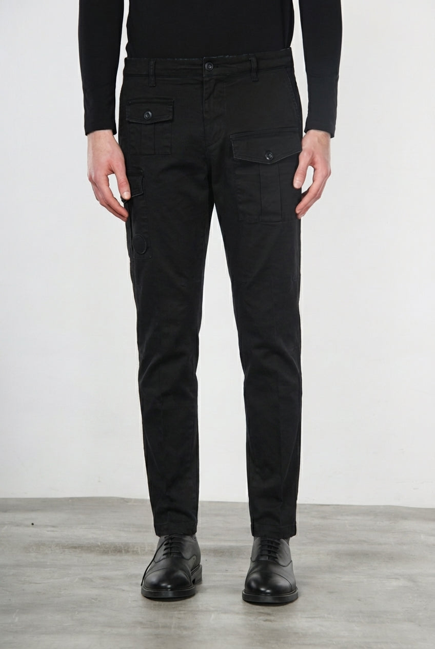 George Coolpocket pantalone cargo uomo in gabardina carrot fit ①