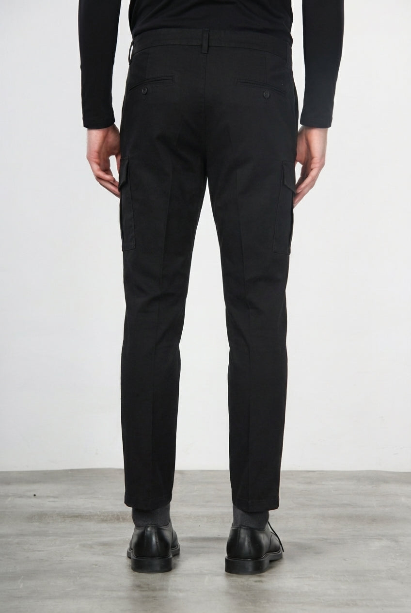 George Coolpocket pantalone cargo uomo in gabardina carrot fit ①