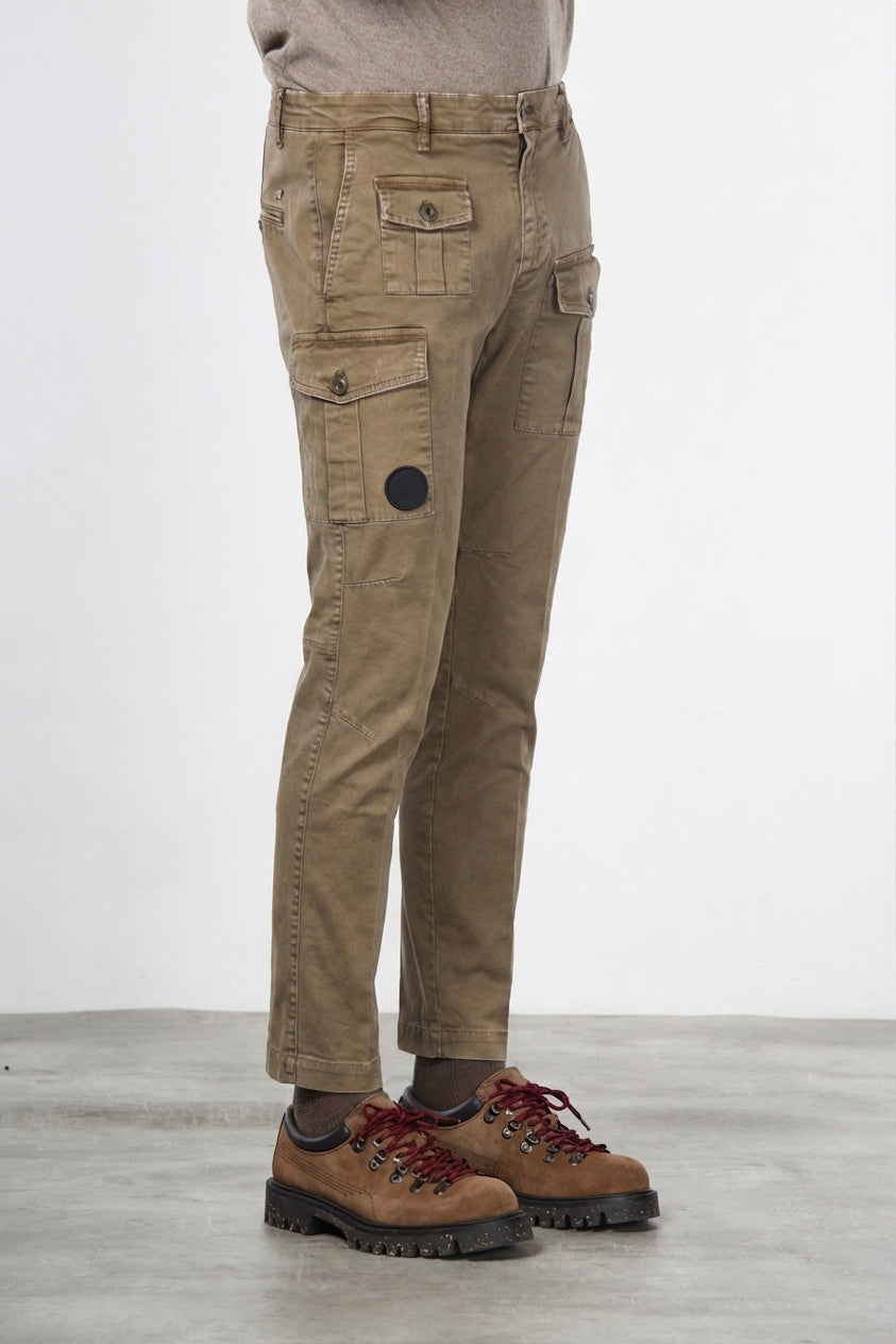 George Coolpocket pantalon cargo homme en gabardine carrot fit ①
