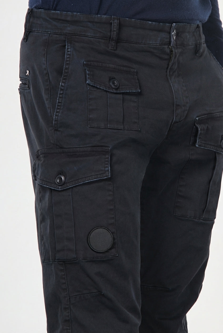 George Coolpocket men's cargo pants in gabardine carrot fit ①