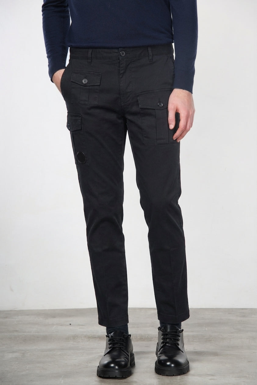 George Coolpocket men's cargo pants in gabardine carrot fit ①
