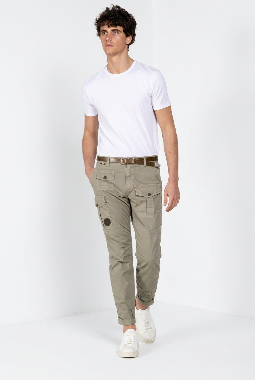 George Coolpocket pantalon cargo homme en twill léger stretch Logo Edition carrot fit ①