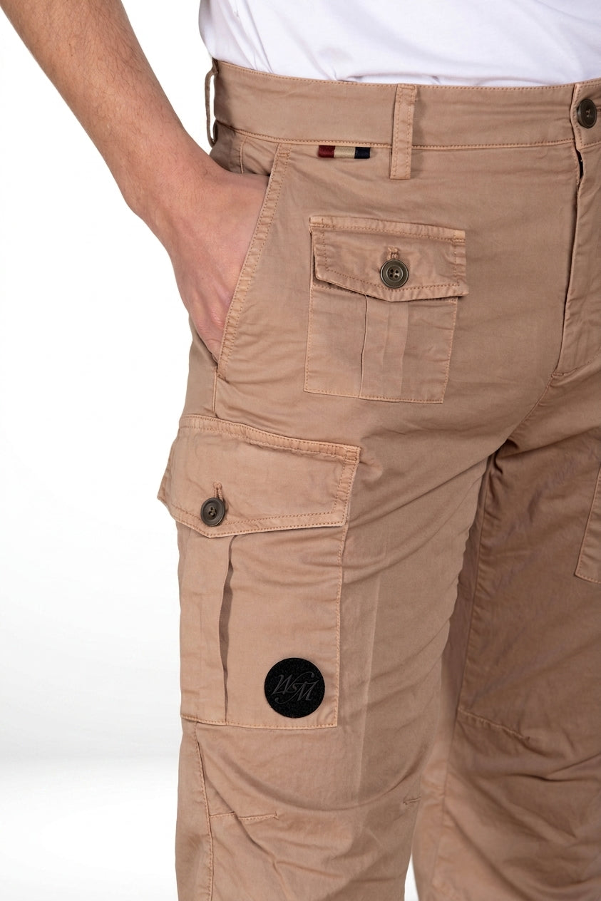 George Coolpocket pantalon cargo homme en twill léger stretch Logo Edition carrot fit ①