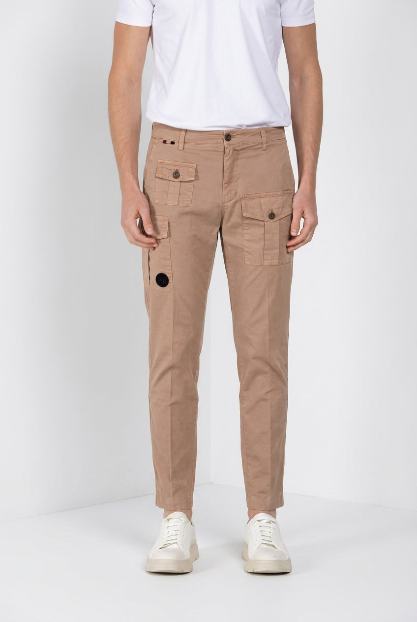 George Coolpocket pantalon cargo homme en twill léger stretch Logo Edition carrot fit ①