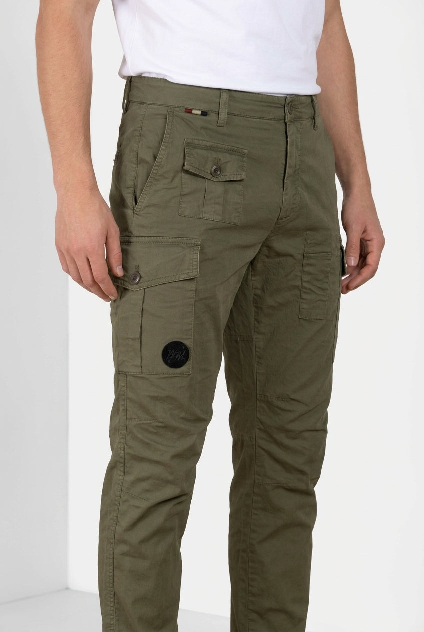George Coolpocket pantalon cargo homme en twill léger stretch Logo Edition carrot fit ①