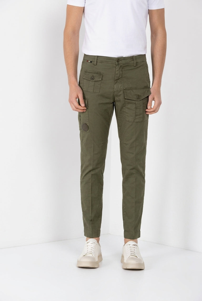 George Coolpocket pantalon cargo homme en twill léger stretch Logo Edition carrot fit ①