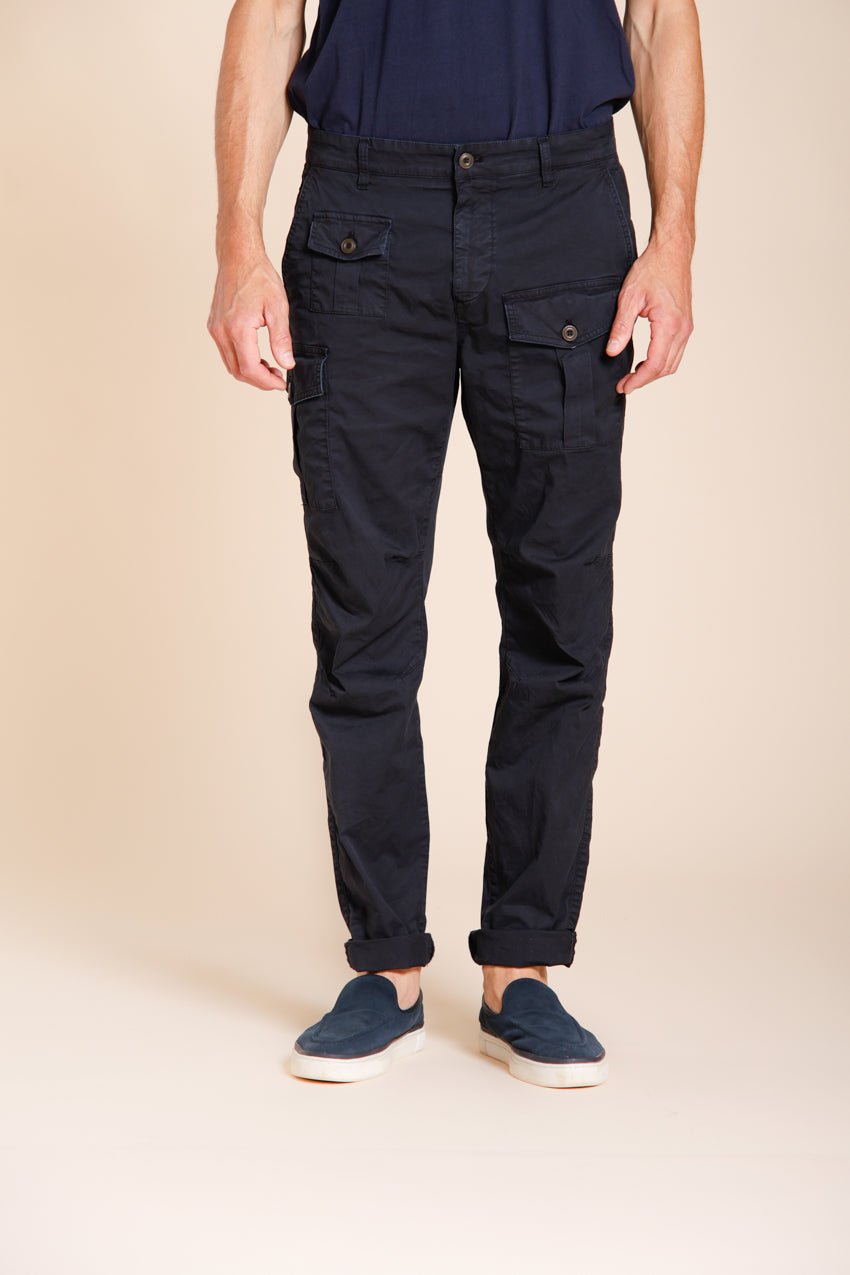 George Coolpocket men's cargo pants in lightweight stretch twill Logo Edition carrot fit ①