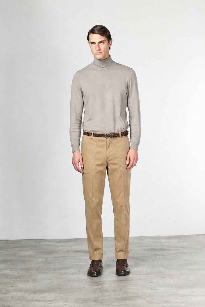 Prescott Fatigue Chinohose für Herren aus Gabardine mit relaxed fit