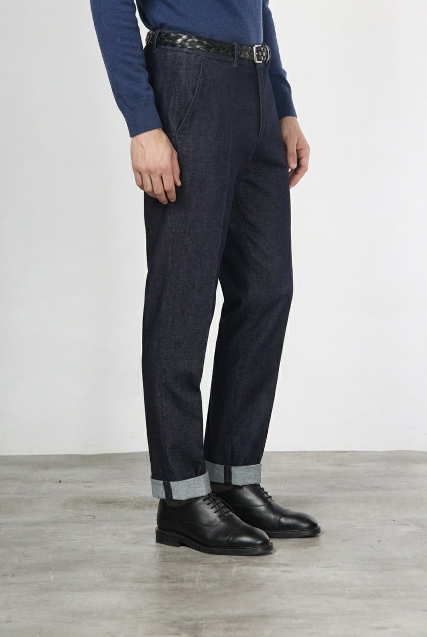 Chinos Chinohose für Herren aus technischem Stretch-Denim mit relaxed fit