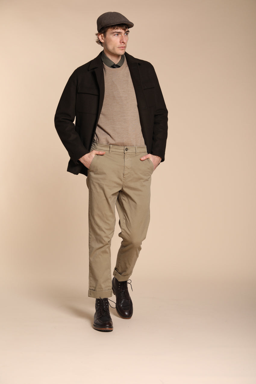 Chinos pantalone chino uomo in gabardina relaxed fit