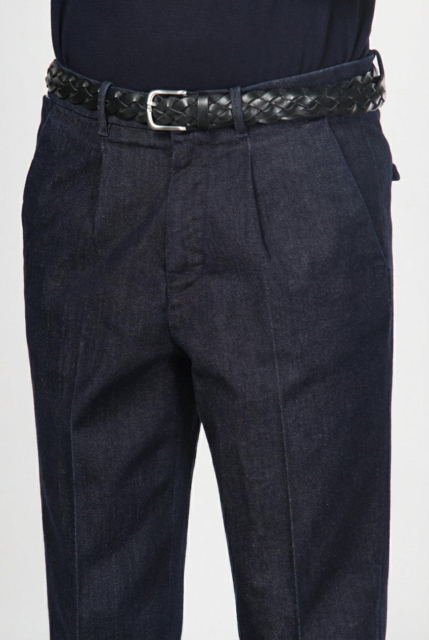 Pinces men’s chino pants in techno stretch denim with relaxed fit