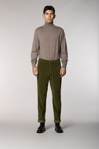 Pinces pantalone chino uomo in velluto costa francia relaxed fit