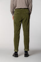 Pinces pantalone chino uomo in velluto costa francia relaxed fit