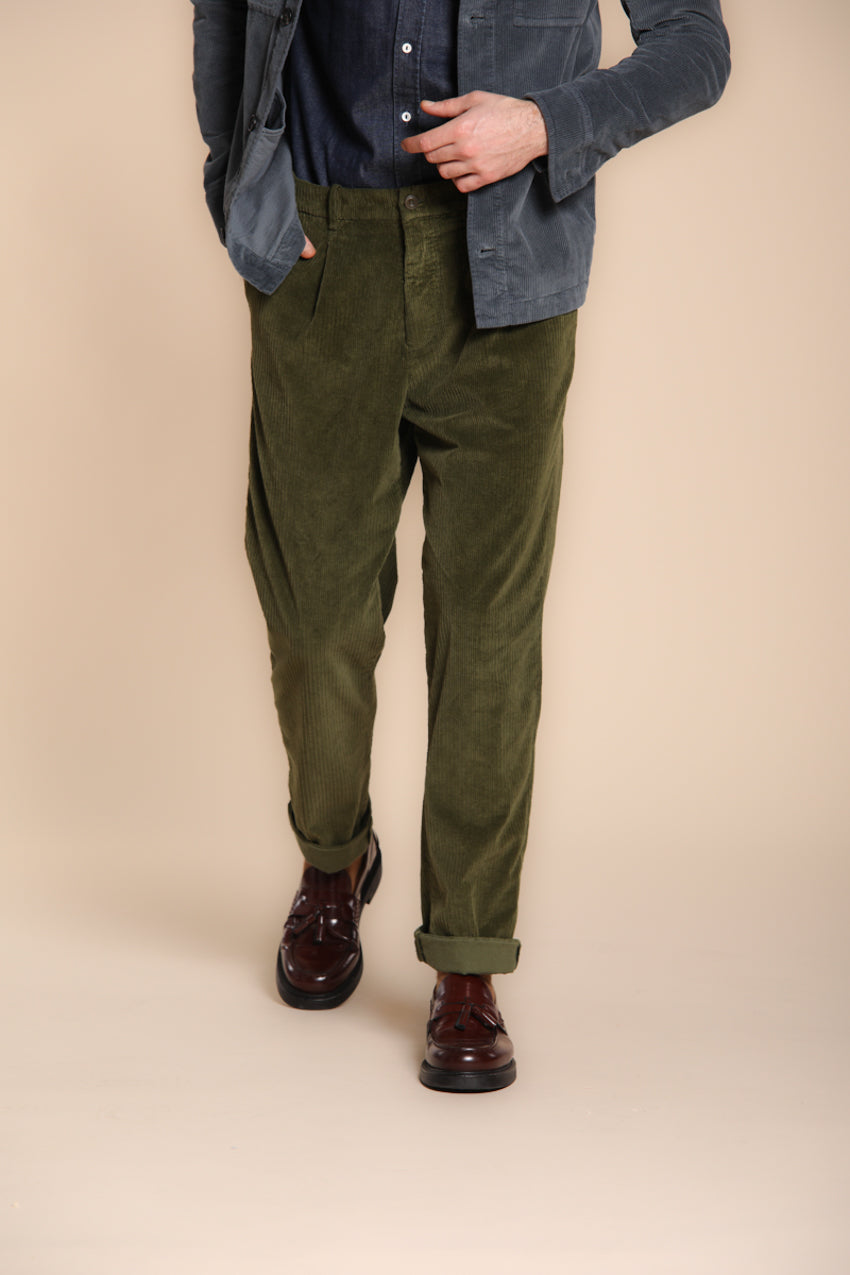 Pinces pantalon chino homme en velours côtelé français relaxed fit