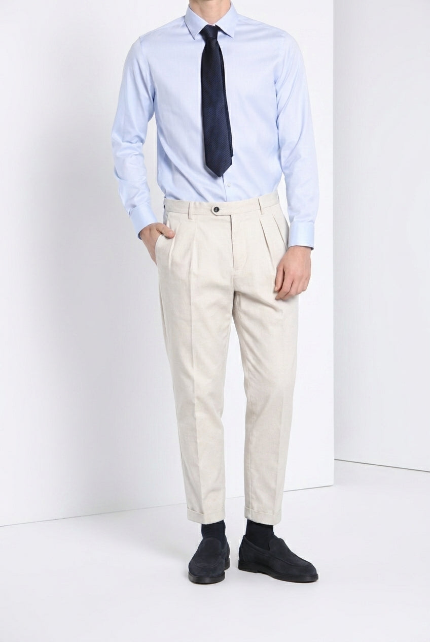 Don Johnson 2 Pinces pantalon chino homme en bull carrot fit