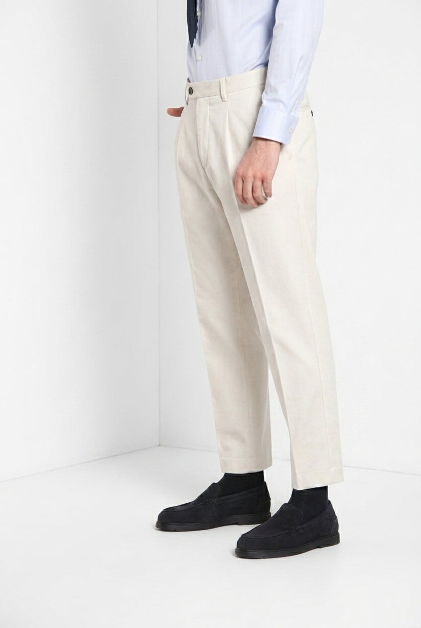 Don Johnson 2 Pinces pantalon chino homme en bull carrot fit