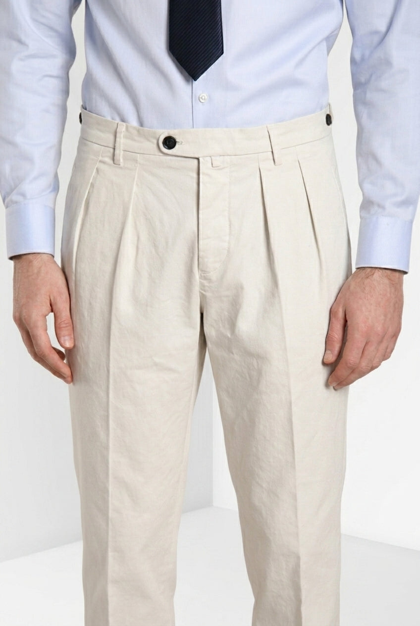 Don Johnson 2 Pinces pantalon chino homme en bull carrot fit