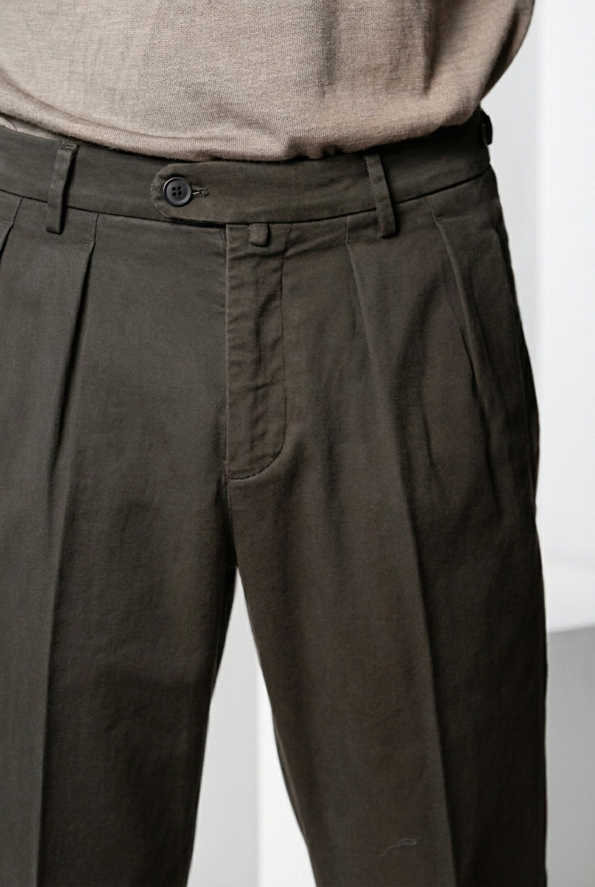 Don Johnson 2 Pinces pantalon chino homme en bull carrot fit