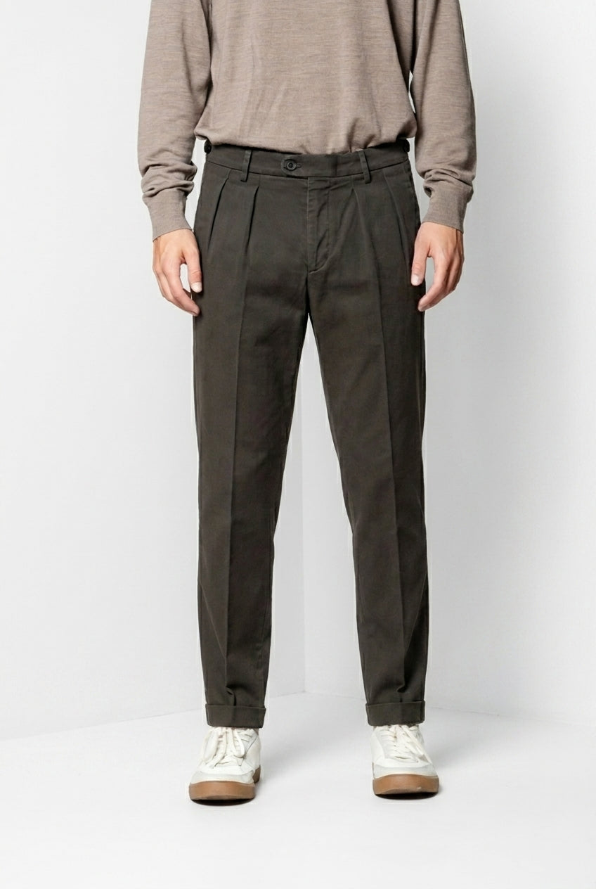 Don Johnson 2 Pinces pantalon chino homme en bull carrot fit