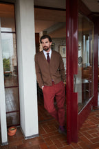 Don Johnson 2 Pinces pantalone chino uomo in bull carrot fit