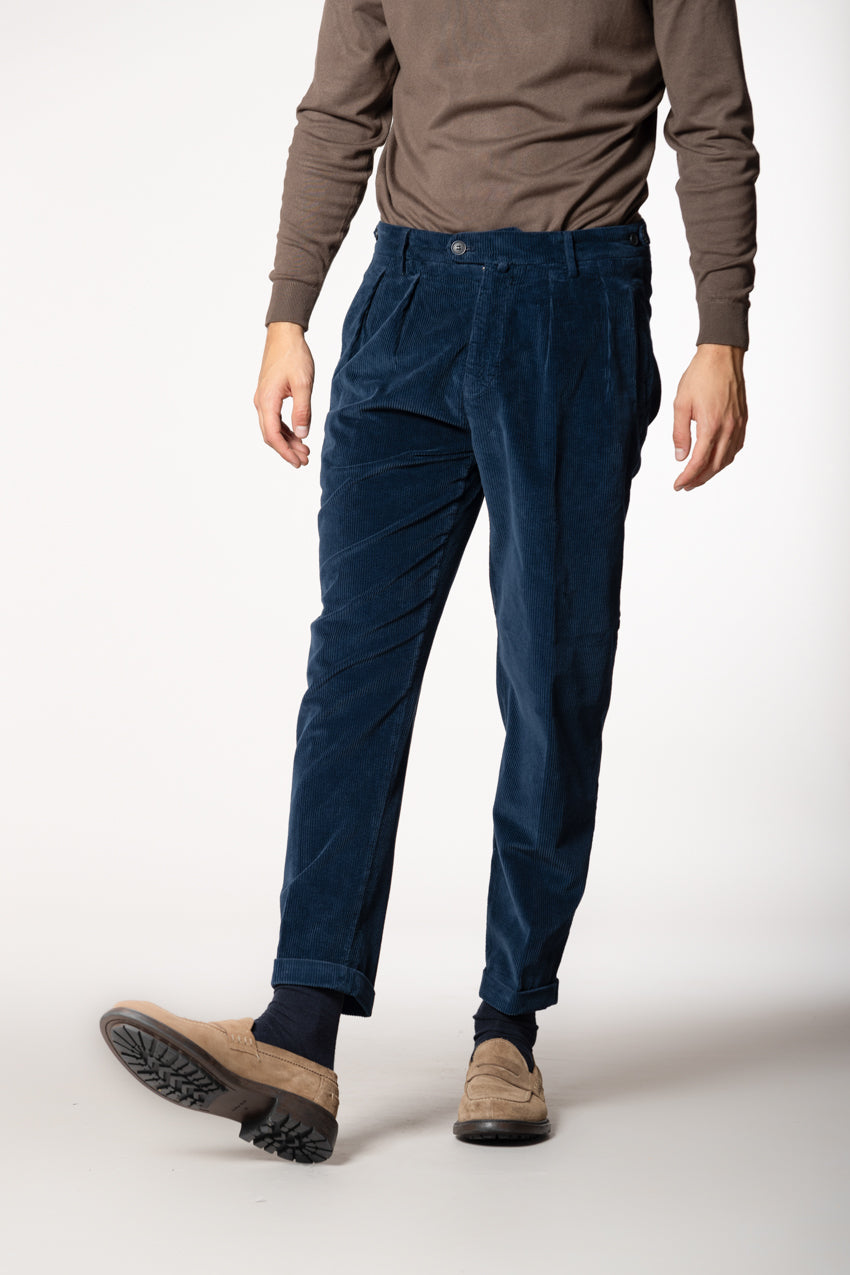 Don Johnson 2 Pinces pantalon chino homme en velours 500 côtes carrot fit