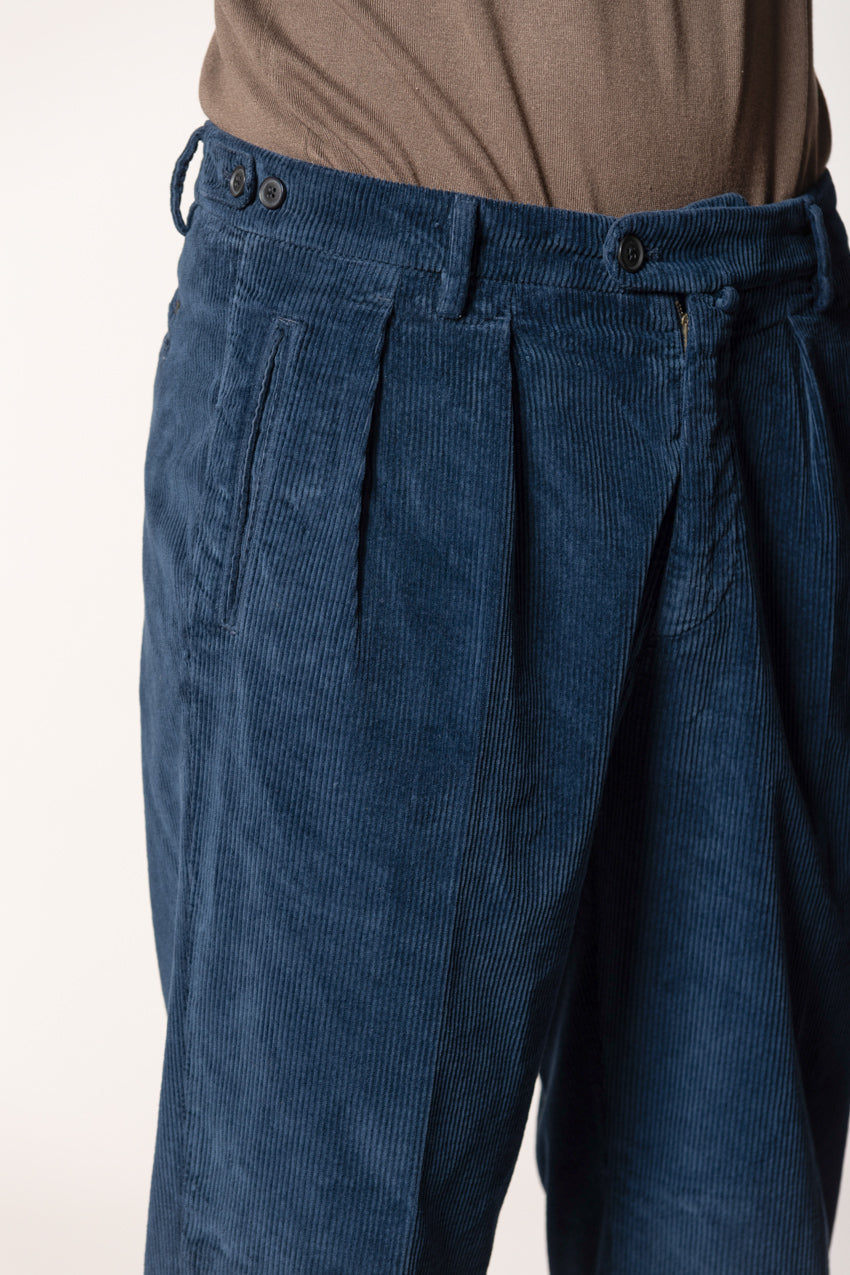 Don Johnson 2 Pinces pantalon chino homme en velours 500 côtes carrot fit