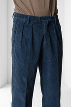 Don Johnson 2 Pinces pantalon chino homme en velours 500 raies carrot fit