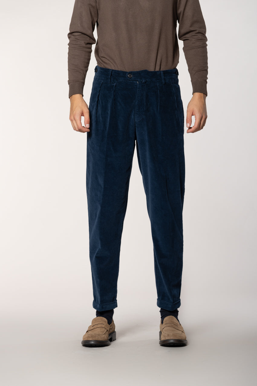Don Johnson 2 Pinces pantalon chino homme en velours 500 côtes carrot fit