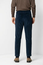 Don Johnson 2 Pinces pantalon chino homme en velours 500 raies carrot fit