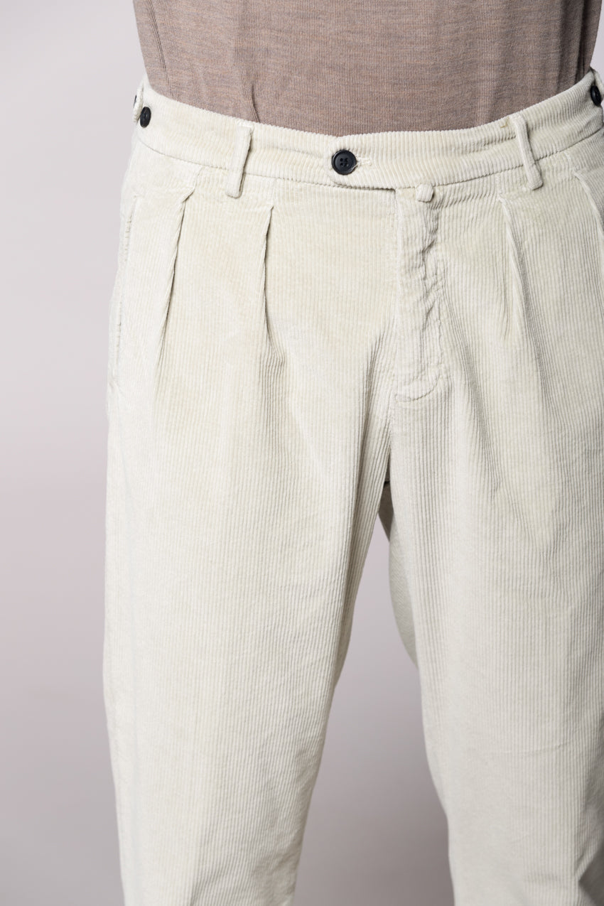 Don Johnson 2 Pinces pantalon chino homme en velours 500 côtes carrot fit