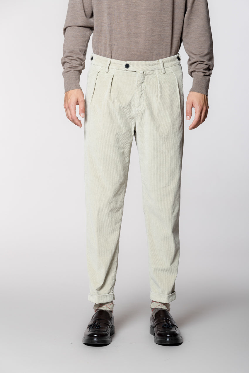Don Johnson 2 Pinces pantalon chino homme en velours 500 côtes carrot fit