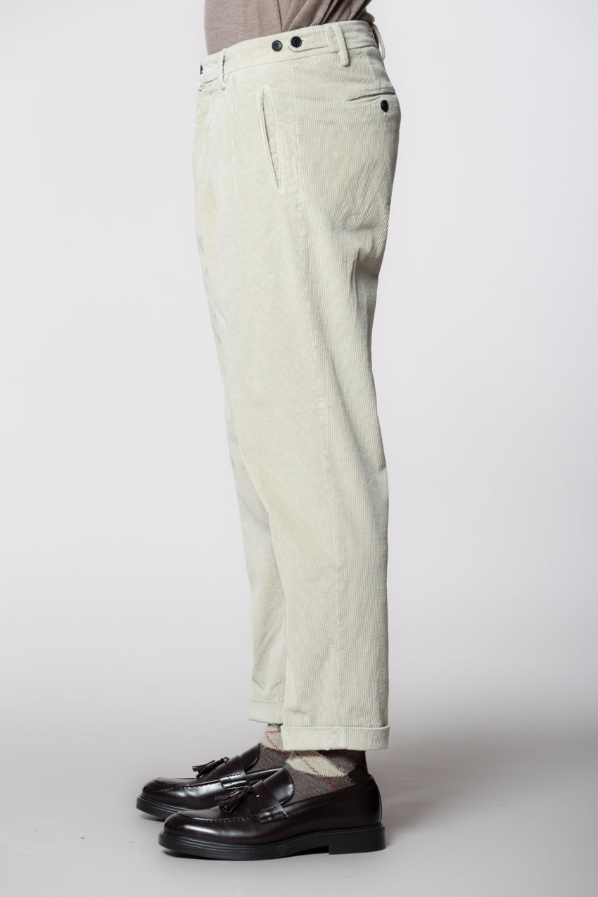 Don Johnson 2 Pinces pantalon chino homme en velours 500 côtes carrot fit