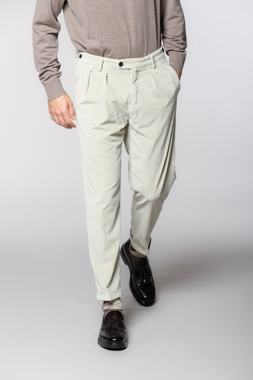 Don Johnson 2 Pinces pantalon chino homme en velours 500 côtes carrot fit