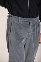 Foto 2 Don Johnson 2 Pinces pantalone chino uomo in velluto 500 righe carrot fit
